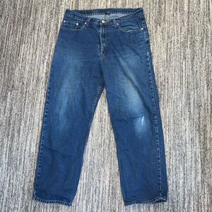 Vintage Full Blue Men's 34x30 Relaxed Bootcut Fit Jeans Blue Work Distressed‎